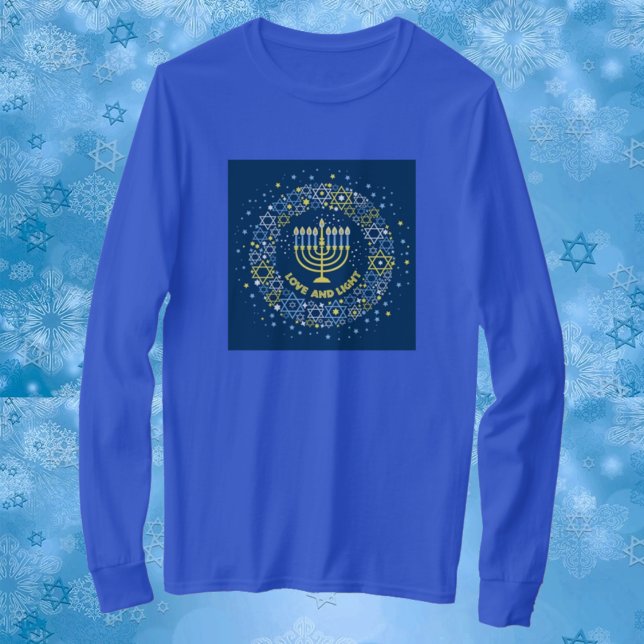 Hanukkah Menorah Davidsstjärna Krans T Shirt (Skapare uppladdad)
