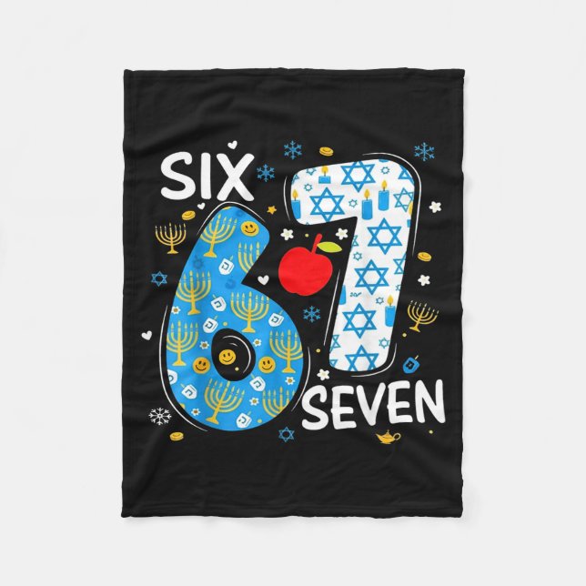 Hanukkah Menorah Dreidel 67 Festive Chanukah Six S Fleecefilt (Framsidan)