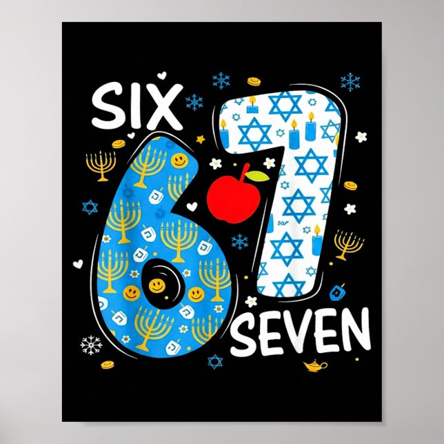 Hanukkah Menorah Dreidel 67 Festive Chanukah Six S Poster (Framsidan)