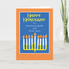 Hanukkah Menorah Greeting Card för att anpassa Helgkort