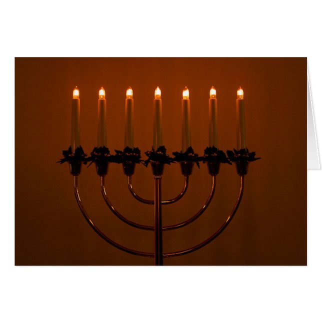 Hanukkah Menorah Hälsningskort (Framsidan Horizontal)