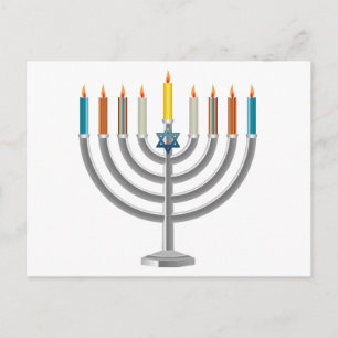 Hanukkah menorah helg vykort