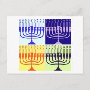 Hanukkah Menorah Helg Vykort