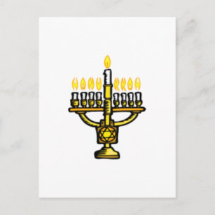 Hanukkah Menorah Helg Vykort
