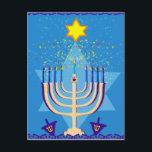 hanukkah menorah helg vykort<br><div class="desc">"hanukah menorah ", "lycklig hanukkah", menorah, "david-stjärna" , "chanukah jewant", Hanukkah, "jewant helgdagars"chanukah, hannukah, chanukkah kanaluka, kanukah, chanukah, hannuka, hebrew, jew, , judaj, , juaja, ism, menora, judaica</div>