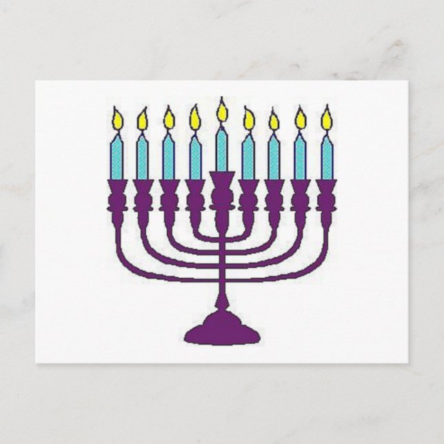 Hanukkah Menorah Helg Vykort (Framsida)
