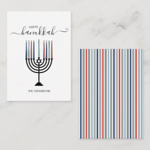 Hanukkah Menorah Helgdag Mini Note Card Anteckningskort