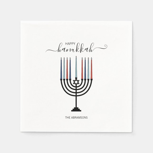Hanukkah Menorah Helgdag Pappersservett (Framsidan)