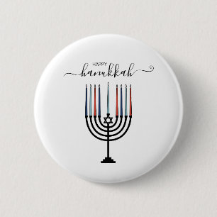 Hanukkah Menorah Helgdag Pinback Button Knapp