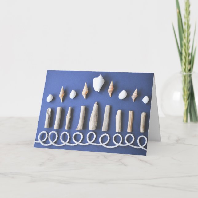 Hanukkah-menorah Helgkort (Framsida)