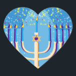 hanukkah menorah hjärtformat klistermärke<br><div class="desc">"hanukah menorah ", "lycklig hanukkah", menorah, "david-stjärna" , "chanukah jewant", Hanukkah, "jewant helgdagars"chanukah,  hannukah, chanukkah kanaluka, kanukah,  chanukah, hannuka, hebrew, jew,  , judaj,  , juaja,  ism, menora, judaica</div>