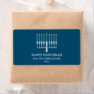 Hanukkah Menorah i blå Personlig Fraktsedel