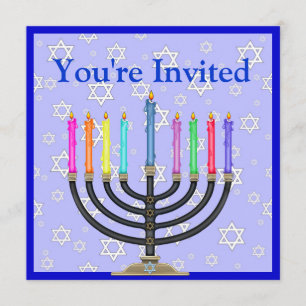 Hanukkah Menorah-inbjudan Inbjudningar