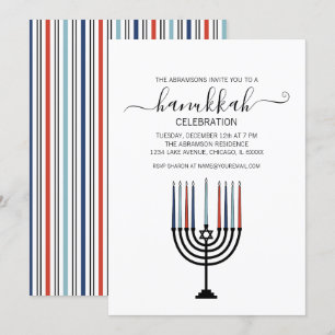 Hanukkah Menorah-inbjudan till Julfest Inbjudningar