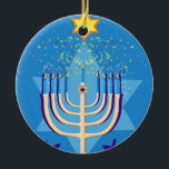 hanukkah menorah julgransprydnad keramik<br><div class="desc">"hanukah menorah ", "lycklig hanukkah", menorah, "david-stjärna" , "chanukah jewant", Hanukkah, "jewant helgdagars"chanukah,  hannukah, chanukkah kanaluka, kanukah,  chanukah, hannuka, hebrew, jew,  , judaj,  , juaja,  ism, menora, judaica</div>