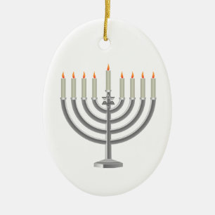 Hanukkah menorah julgransprydnad keramik