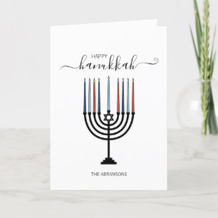 Hanukkah Menorah Julhälsningar kort