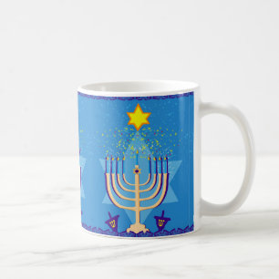 hanukkah menorah kaffemugg