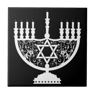 Hanukkah Menorah Kakelplatta