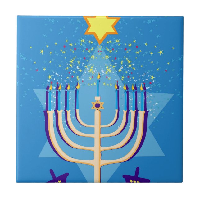 hanukkah menorah kakelplatta (Framsidan)