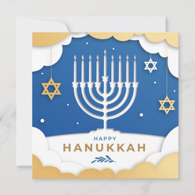 Hanukkah Menorah-kort (Framsida)