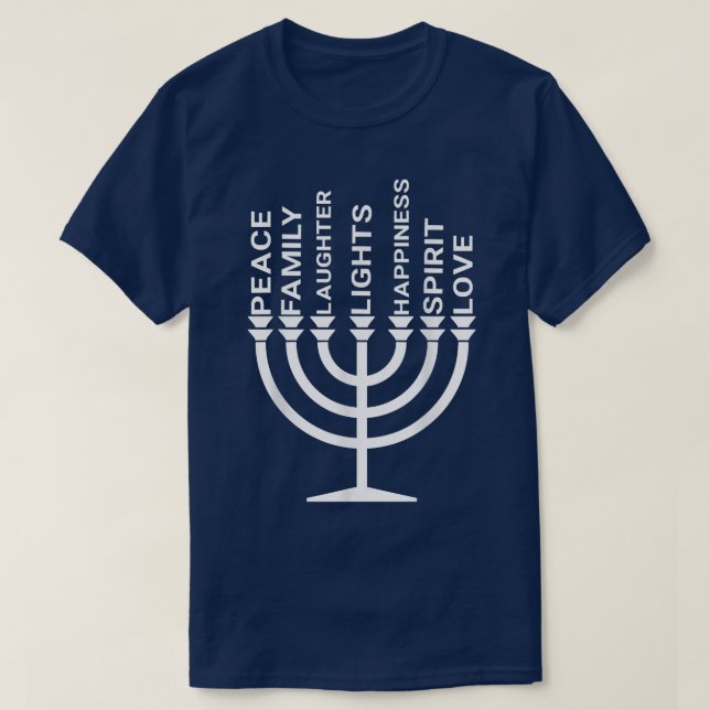 Hanukkah Menorah Ljus Family Kärlek Novelty T T Shirt (Design framsida)