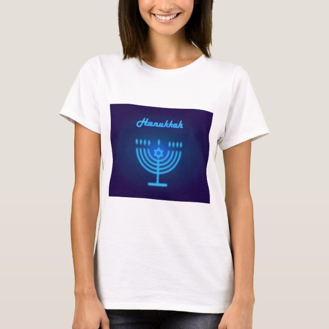 Hanukkah Menorah ljus Festival dekoration T Shirt (Framsida)