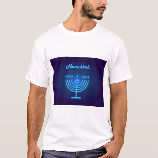 Hanukkah Menorah ljus Festival dekoration T Shirt (Framsida)