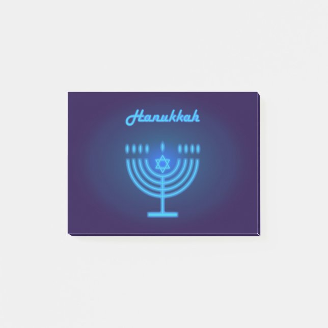 Hanukkah Menorah-ljus Festivaldekoration Post-it Block (Framsida)