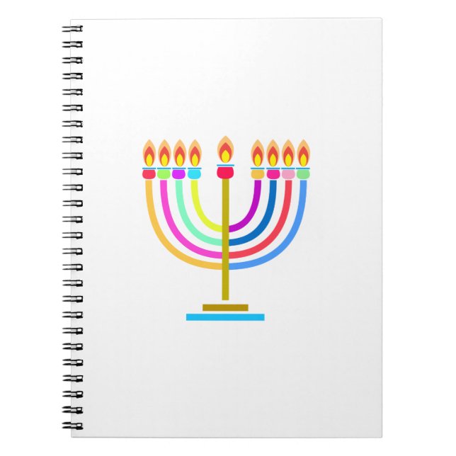 Hanukkah Menorah Ljus Helgdag symbol Anteckningsbok (Framsidan)