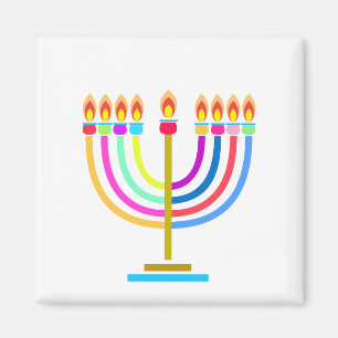 Hanukkah Menorah Ljus Helgdag symbol Magnet