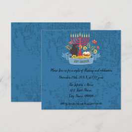 Hanukkah Menorah med Candles-inbjudan Inbjudningar