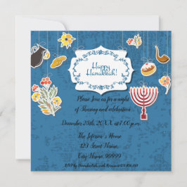 Hanukkah Menorah med Candles-inbjudan Inbjudningar
