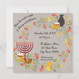 Hanukkah Menorah med Candles-inbjudan Inbjudningar