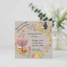 Hanukkah Menorah med Candles-inbjudan Inbjudningar