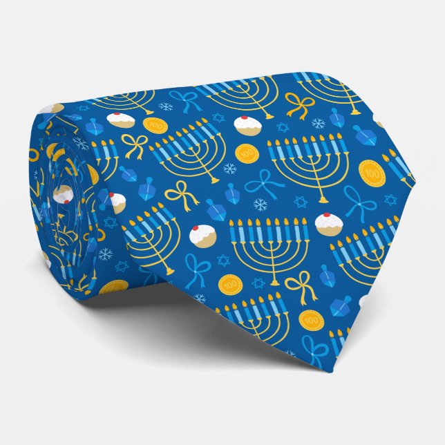 Hanukkah Menorah Neck Tie Slips (Rullad)