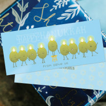 Hanukkah Menorah Oliver | Grupp Gratulationskort