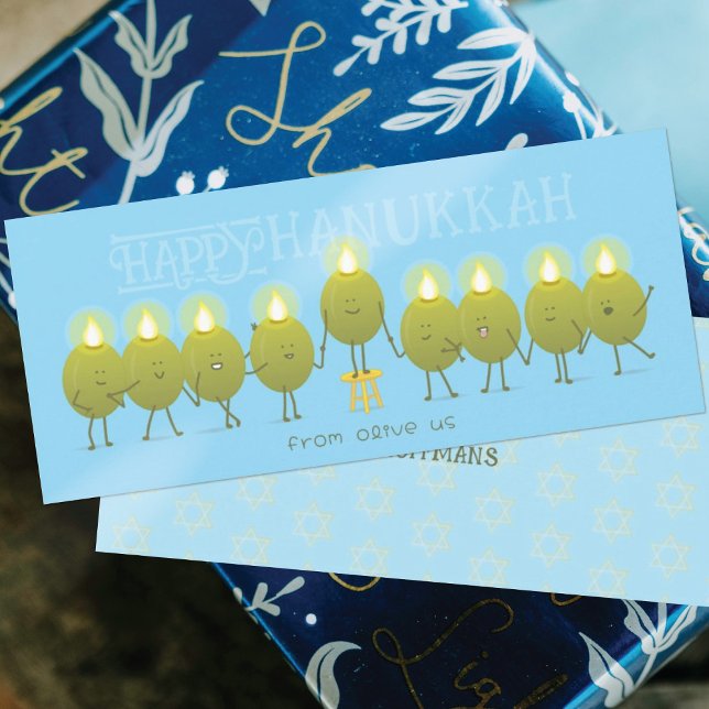 Hanukkah Menorah Oliver | Grupp Gratulationskort (Skapare uppladdad)