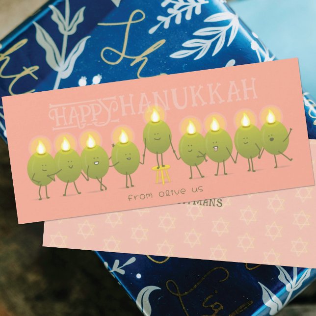 Hanukkah Menorah Oliver | Grupp Gratulationskort (Skapare uppladdad)