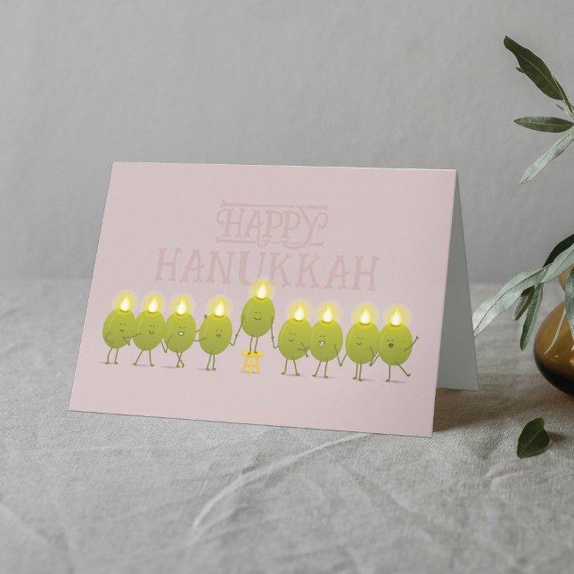 Hanukkah Menorah Oliver, Mauve Faltad Grupp Kort (Skapare uppladdad)
