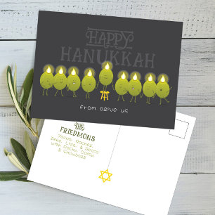 Hanukkah Menorah Oliver, Mörkgrå Grupp Vykort
