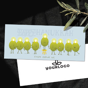 Hanukkah Menorah Oliver Pale Blue Company-kort
