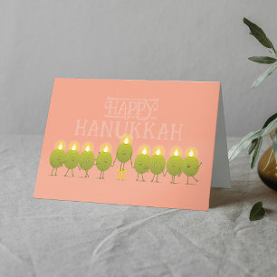 Hanukkah Menorah Oliver, Peach Falt Grupp Kort