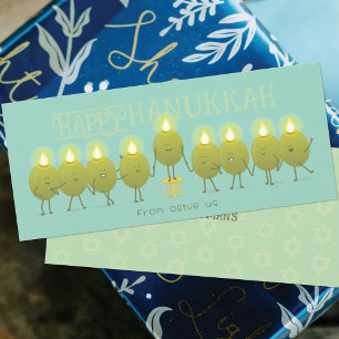 Hanukkah Menorah Oliver Tealgrön Gruppkort