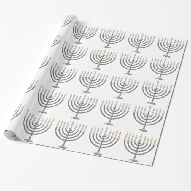 Hanukkah menorah presentpapper (Utrullad)
