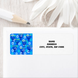Hanukkah Menorah Returadress Etikett