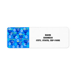 Hanukkah Menorah Returadress Etikett