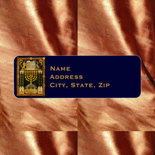 Hanukkah Menorah Returadress Etikett