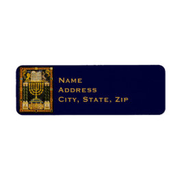 Hanukkah-menorah Returadress Etikett