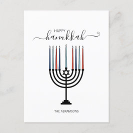 Hanukkah Menorah Semestkort Helg Vykort